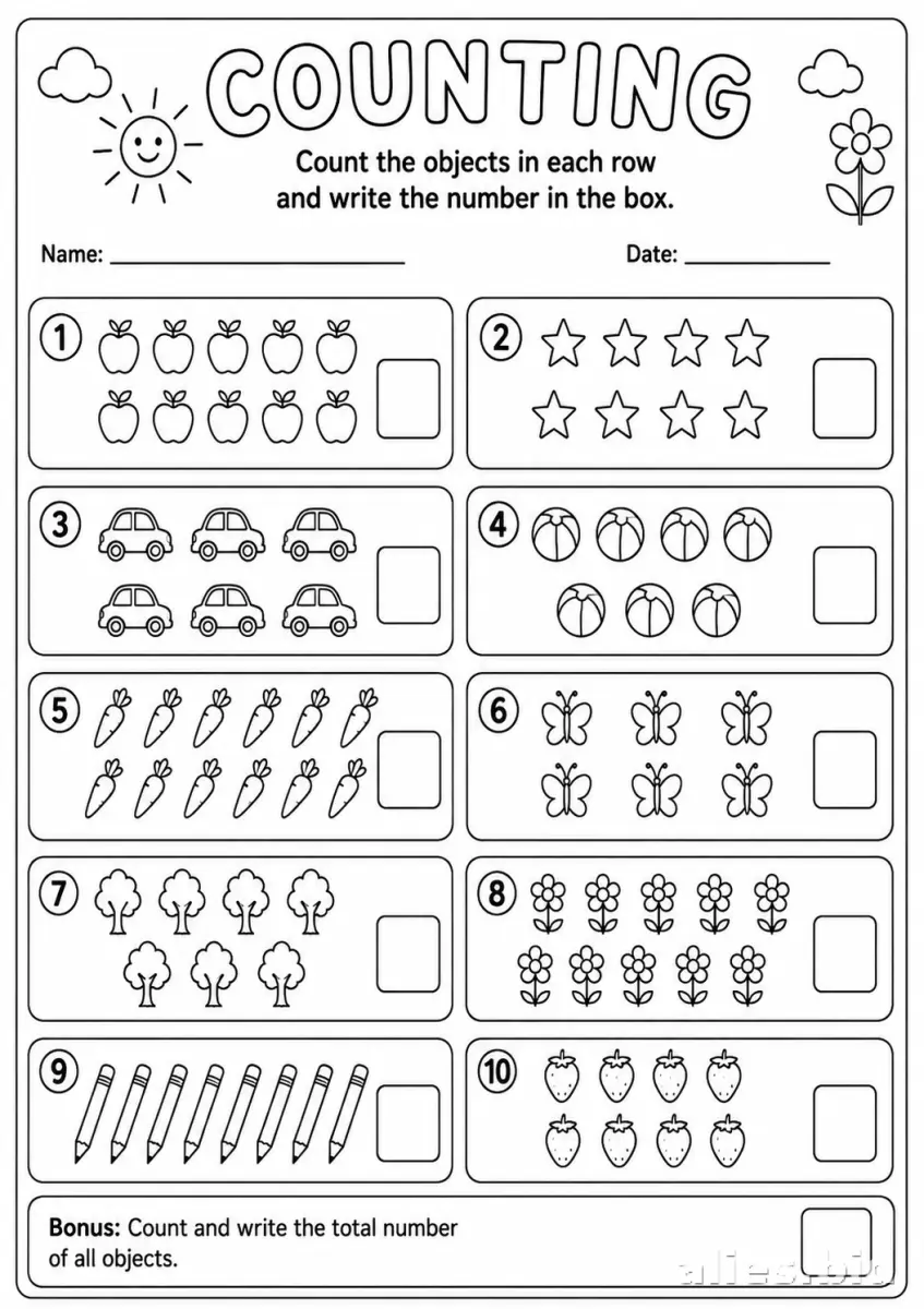 Free Printable Kindergarten Worksheet Free Print #7