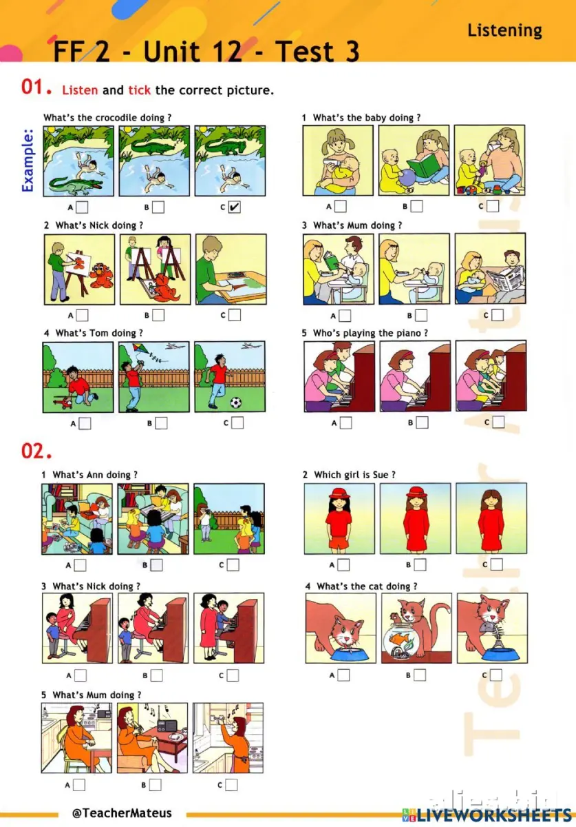 Free Printable Listening Activity Sheet For Kids Worksheet #20