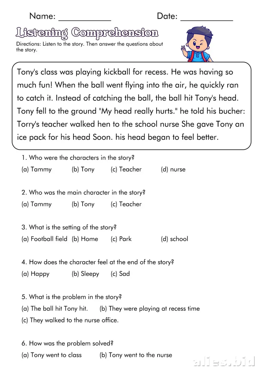 Free Printable Listening Activity Sheet For Kids Worksheet #8