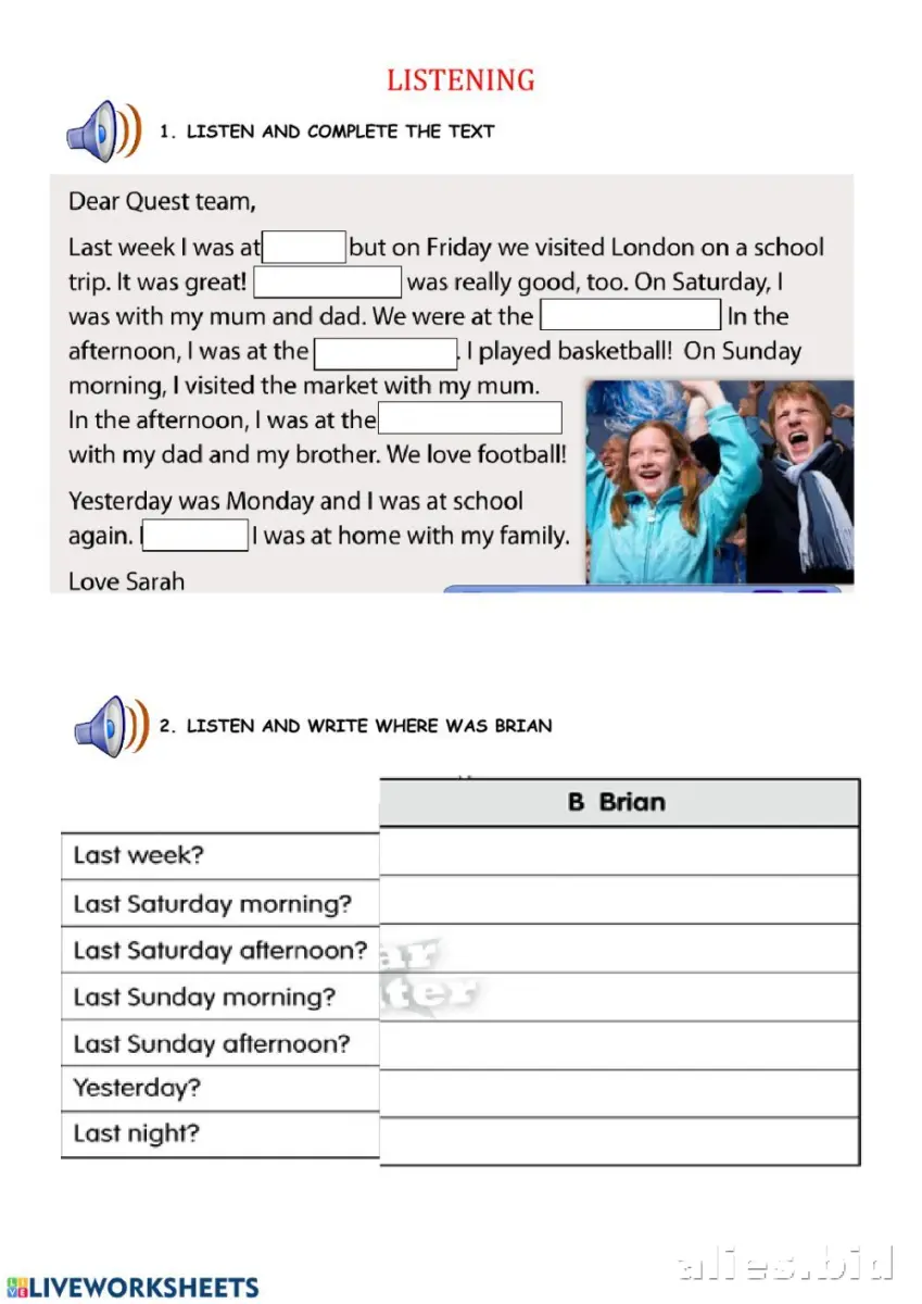 Free Printable Listening Activity Sheet For Kids Worksheet #10