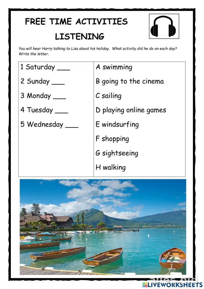 Free Printable Listening Activity Sheet For Kids Worksheet #19