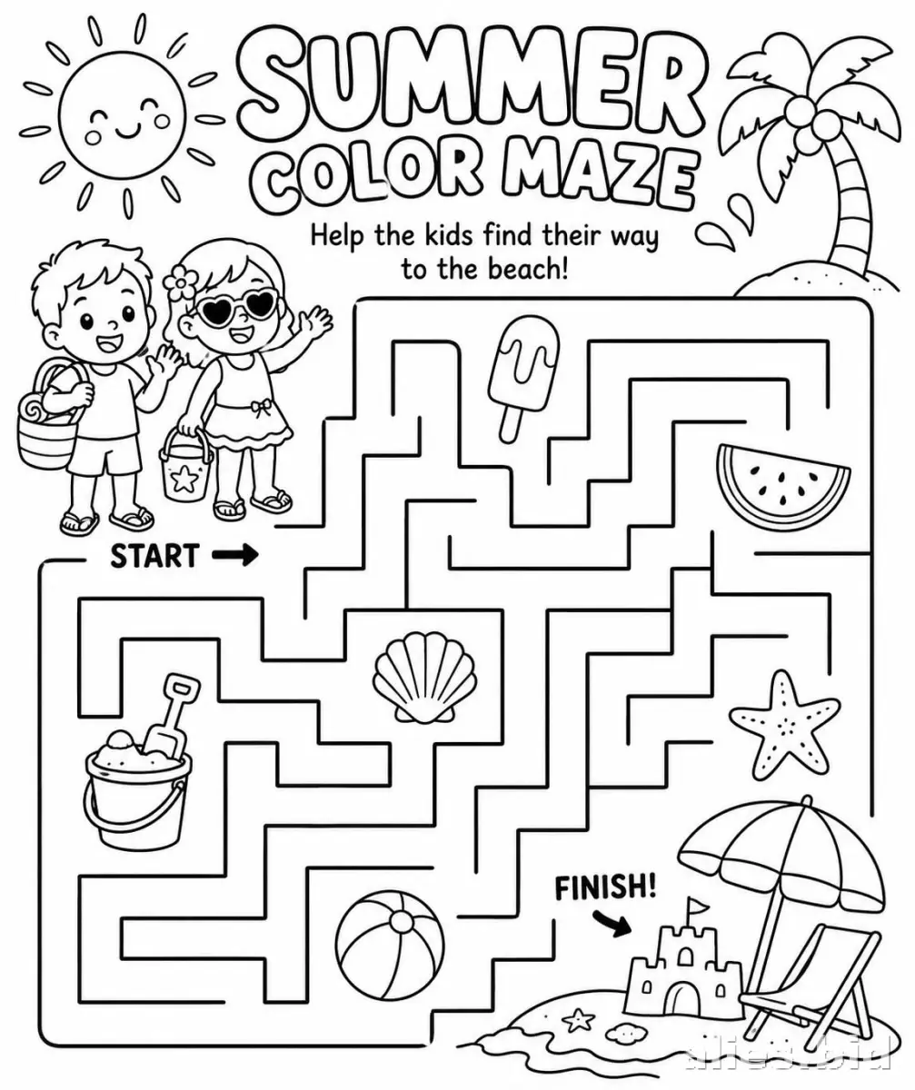 Free Printable Maze Activity Sheet For Children Worksheet #10