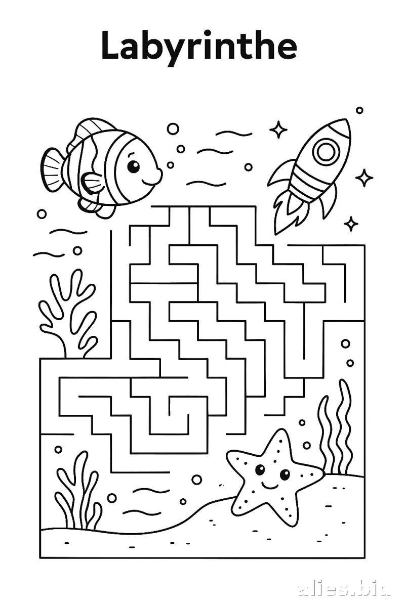 Free Printable Maze Activity Sheet For Children Worksheet #14