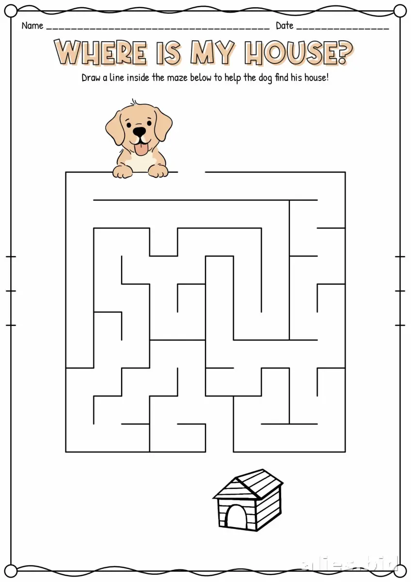 Free Printable Maze Activity Sheet For Children Worksheet #2