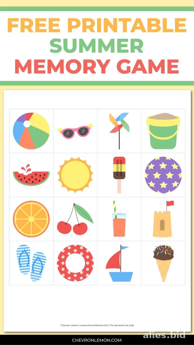 Memory Game Printable For Kids Worksheet #14