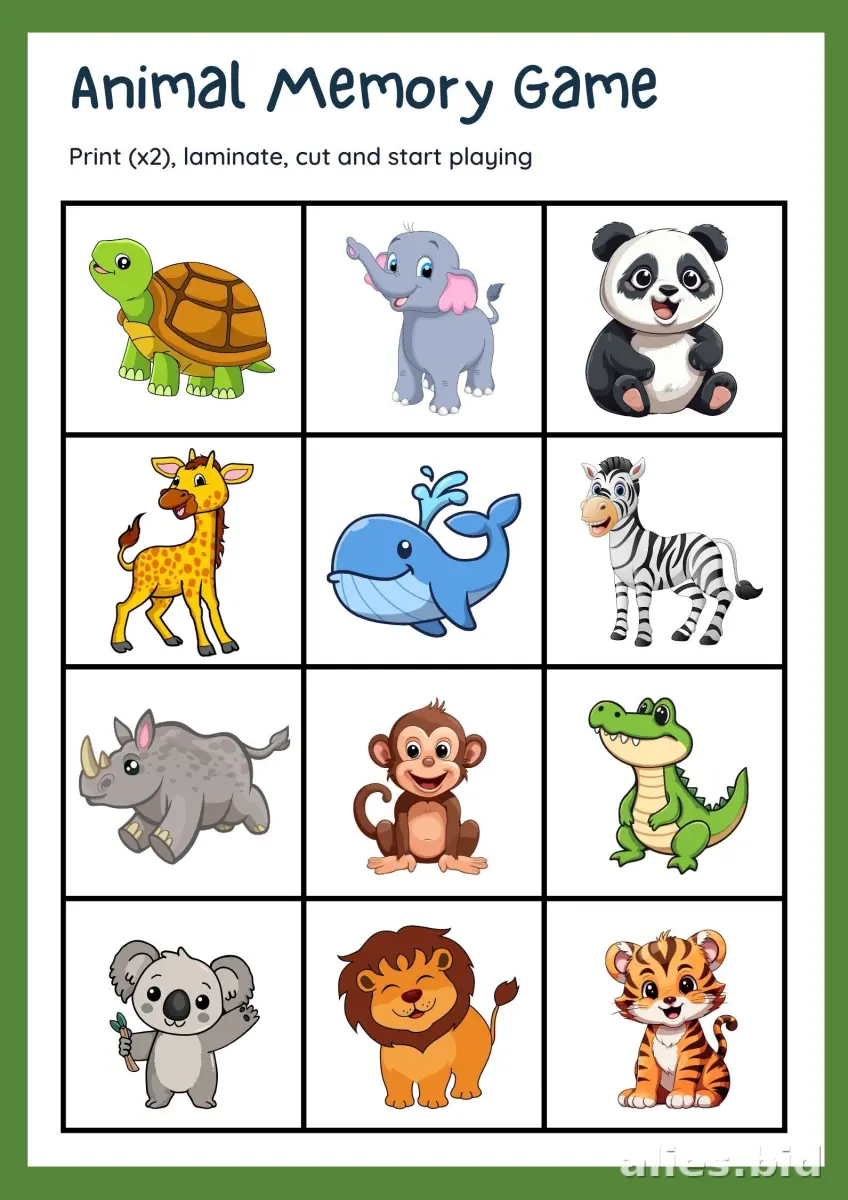 Memory Game Printable For Kids Worksheet #19