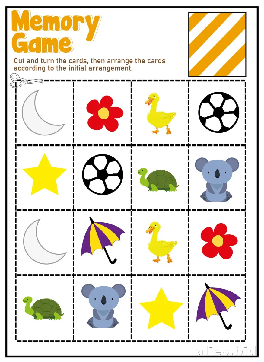 Memory Game Printable For Kids Worksheet #5