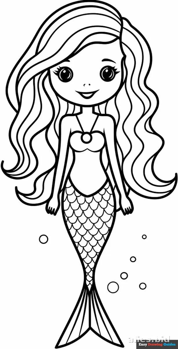Free Printable Mermaid Coloring Pages For Kids Worksheet #8