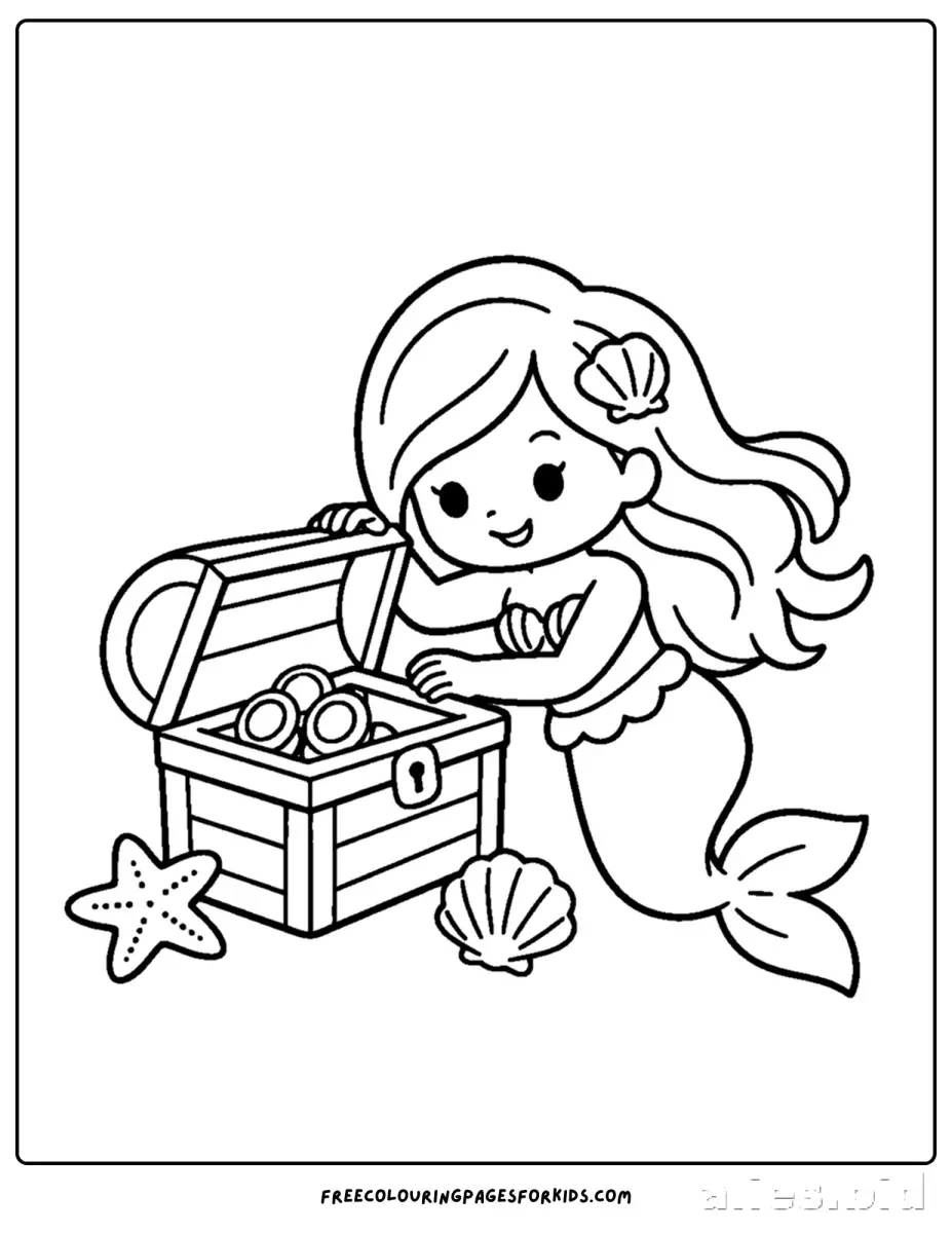 Free Printable Mermaid Coloring Pages For Kids Worksheet #10