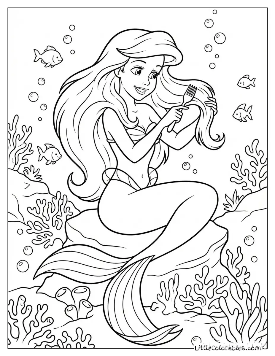 Free Printable Mermaid Coloring Pages For Kids Worksheet #16