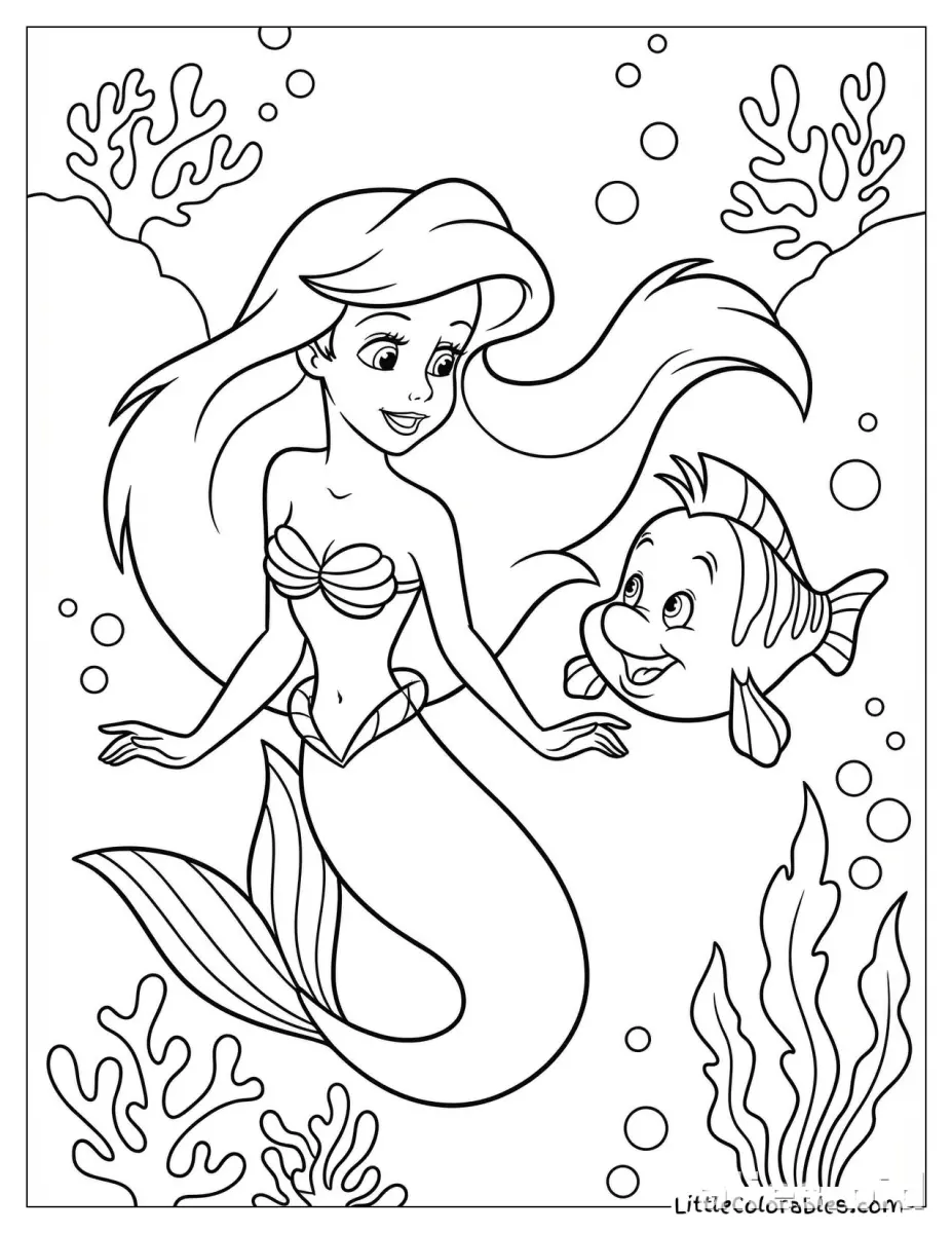 Free Printable Mermaid Coloring Pages For Kids Worksheet #21