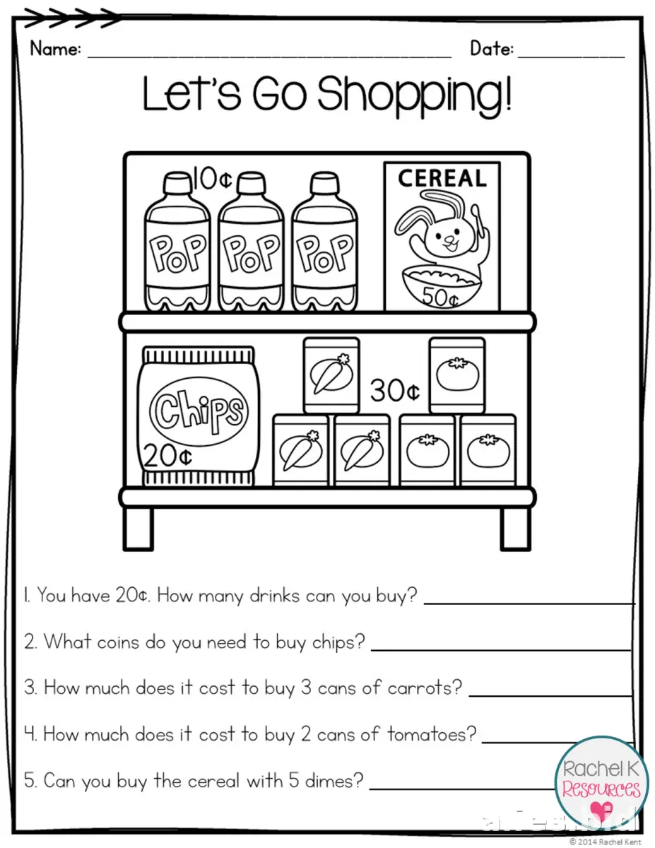 Money Counting Worksheet Printable #5