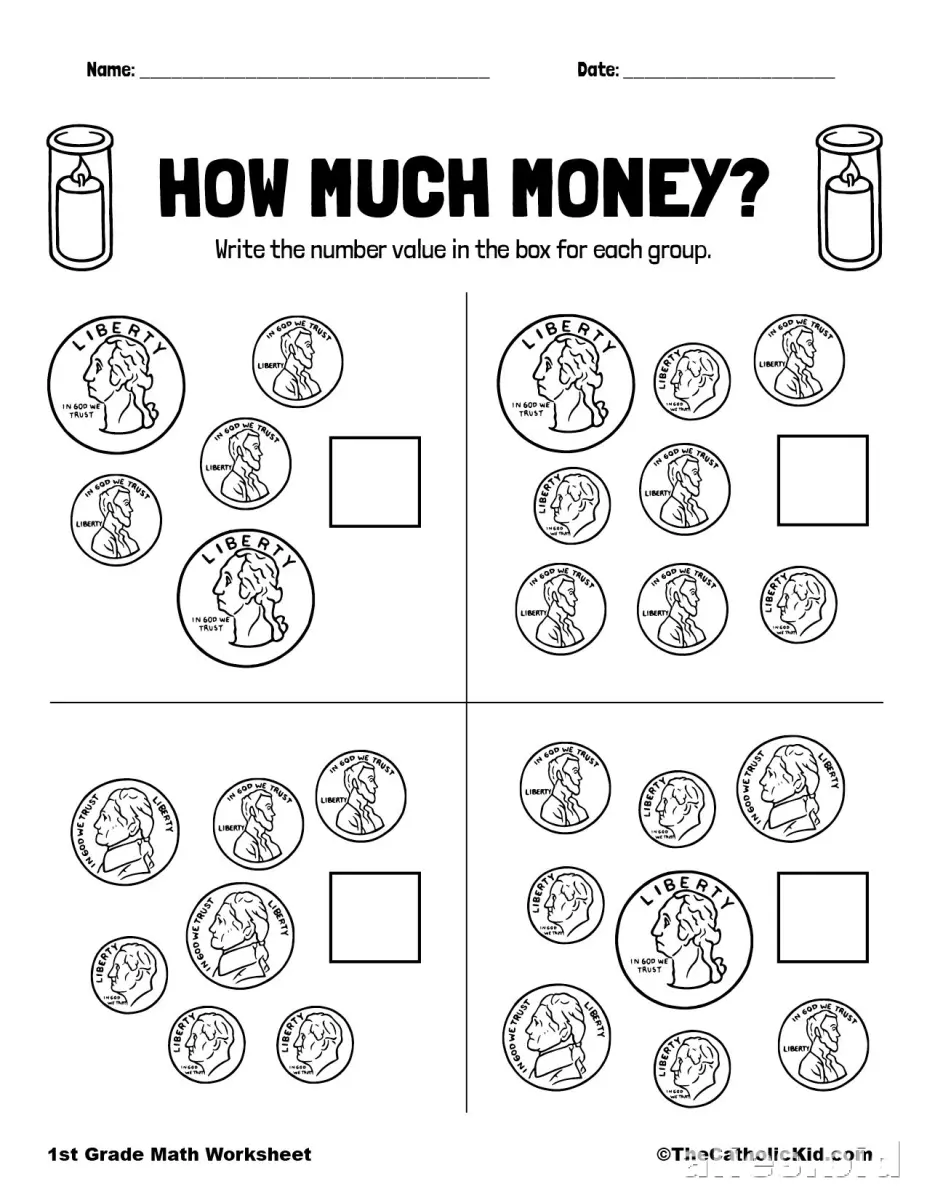 Money Counting Worksheet Printable #7