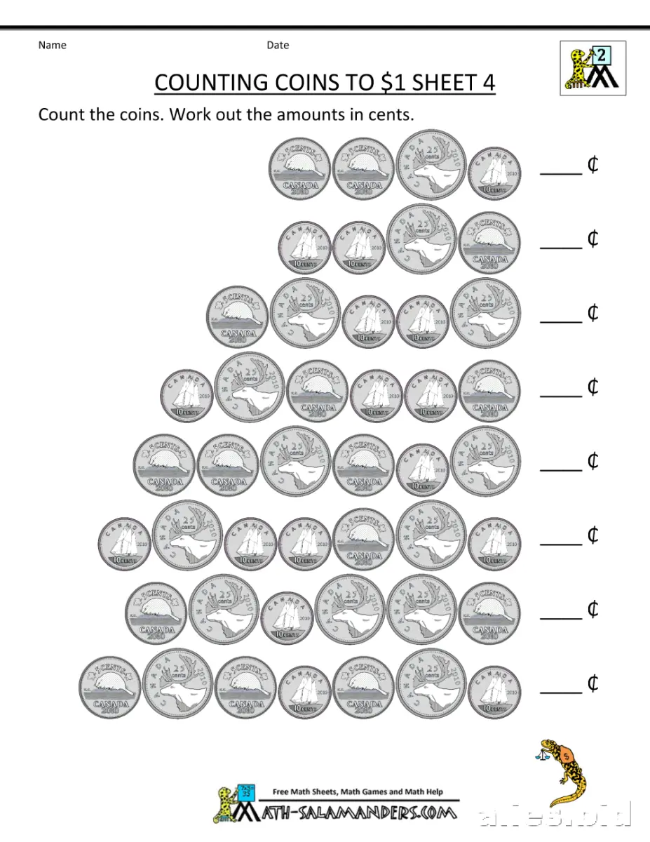 Money Counting Worksheet Printable #8