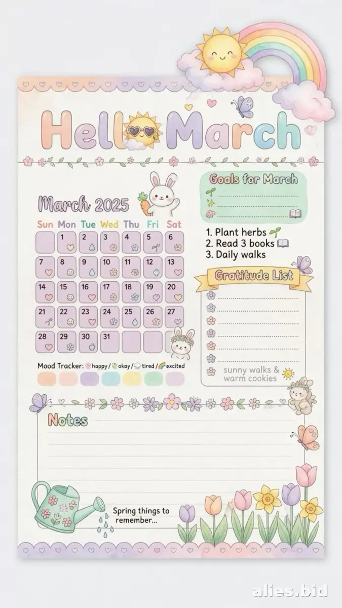 Free Printable Monthly Planner Template For Kids Free Worksheet #8