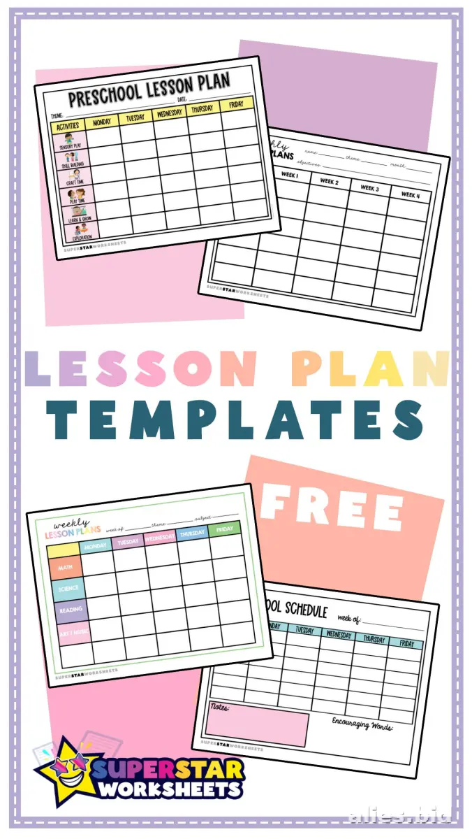 Free Printable Monthly Planner Template For Kids Free Worksheet #13