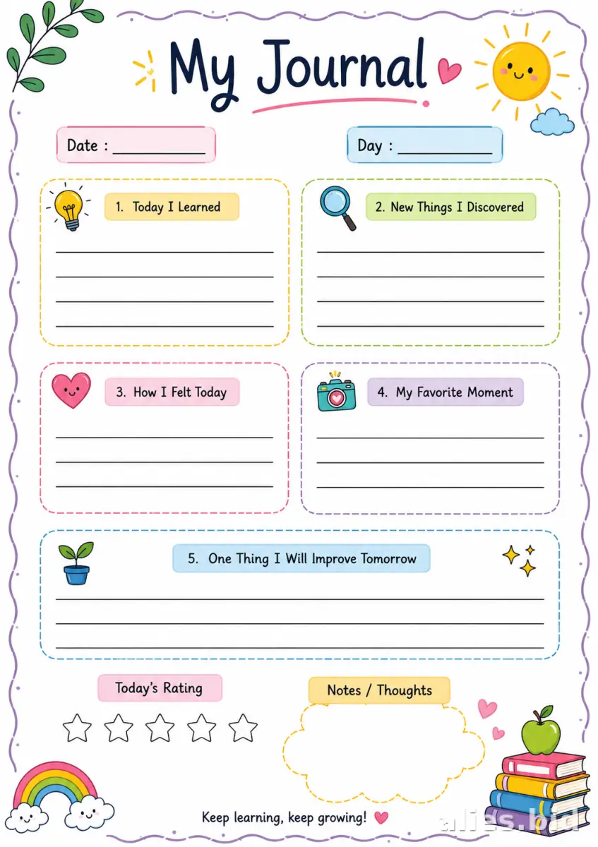 Free Printable Monthly Planner Template For Kids Free Worksheet #24