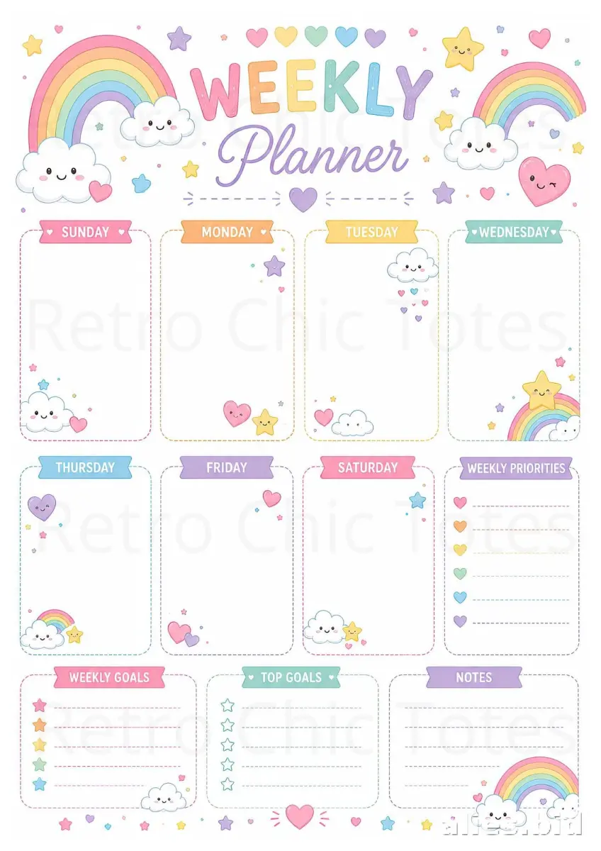 Free Printable Monthly Planner Template For Kids Free Worksheet #3