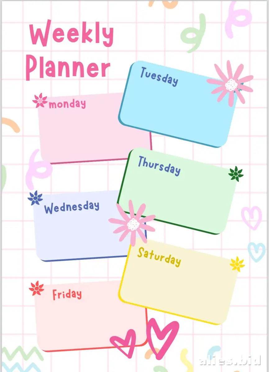 Free Printable Monthly Planner Template For Kids Free Worksheet #10