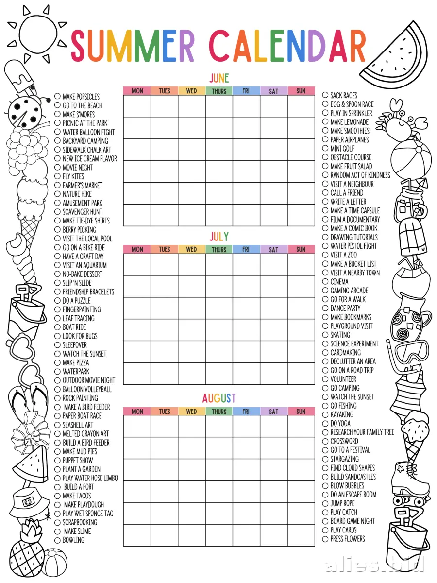 Free Printable Monthly Planner Template For Kids Free Worksheet #12