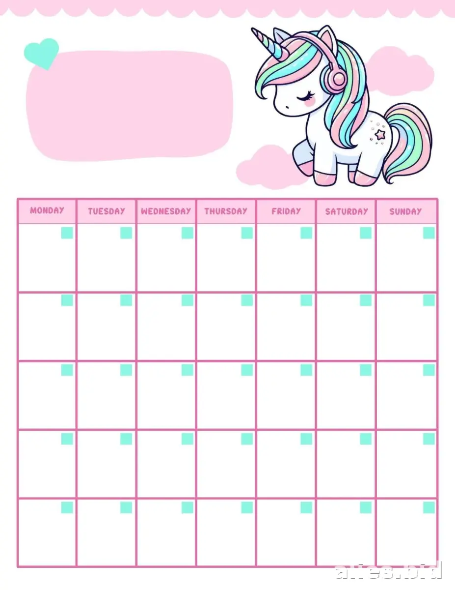 Free Printable Monthly Planner Template For Kids Free Worksheet #9