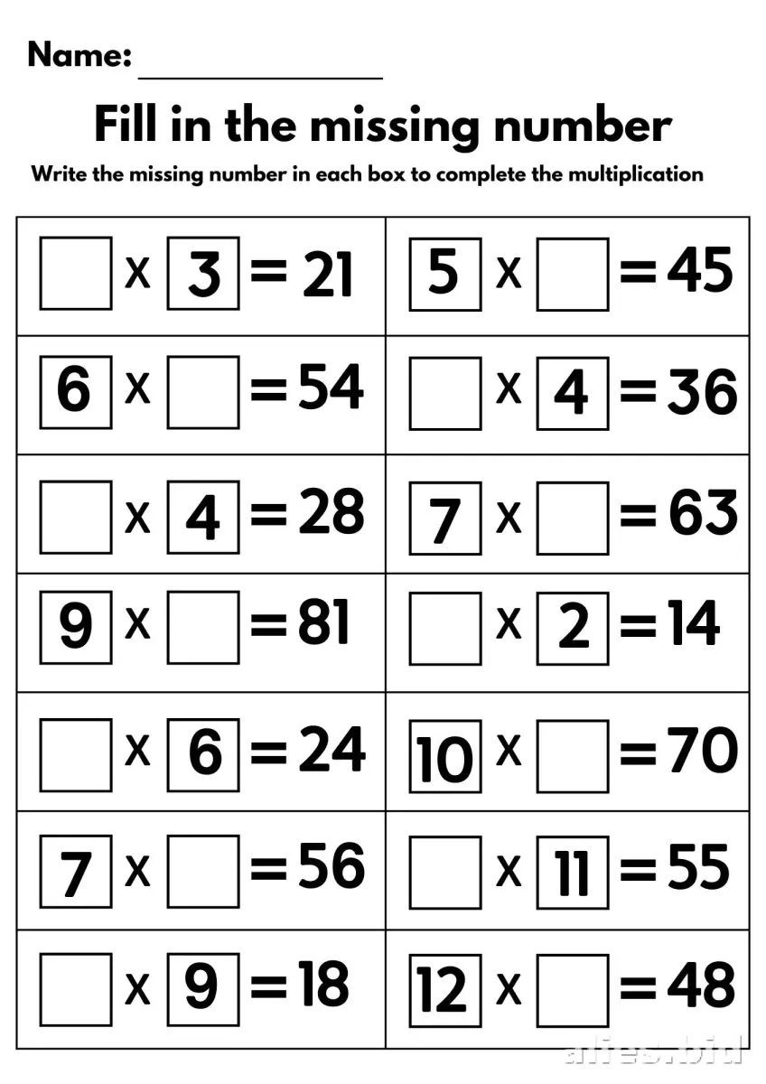 Free Printable Multiplication Worksheet For Beginners #3