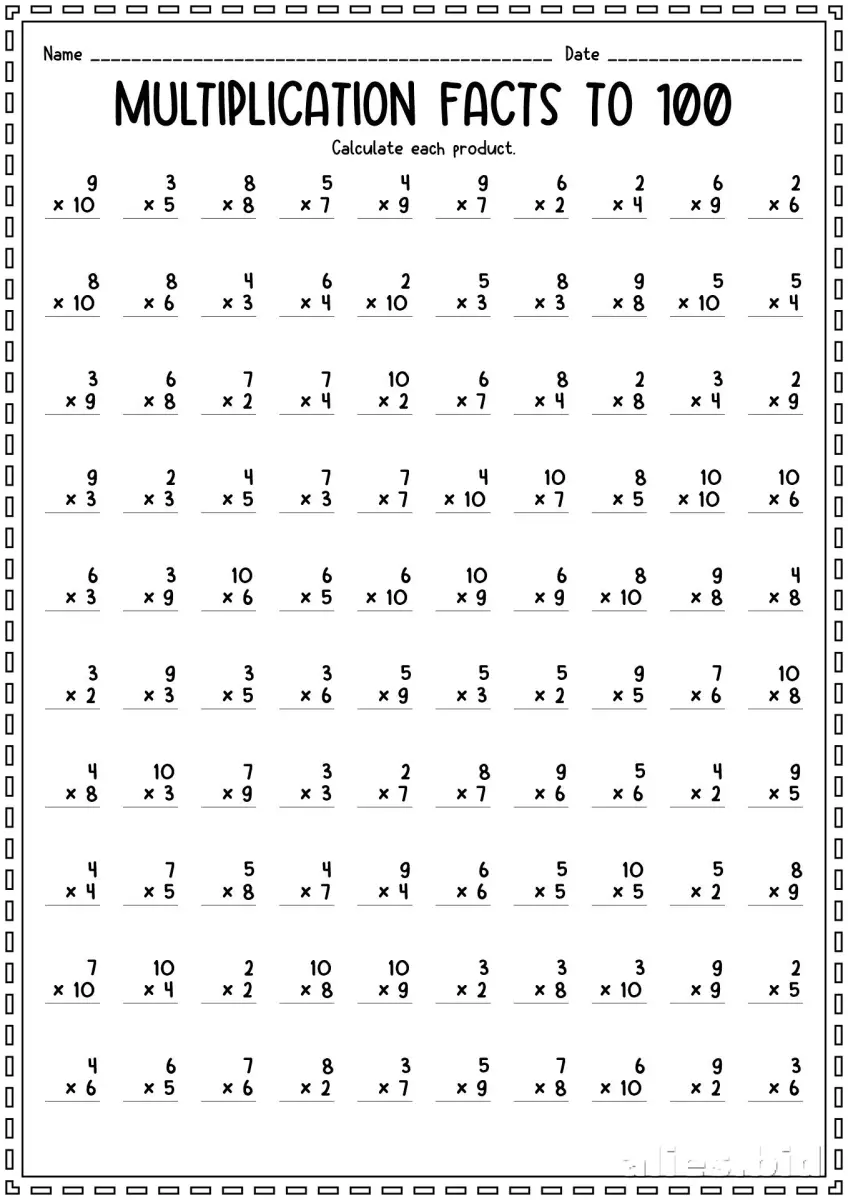 Free Printable Multiplication Worksheet For Beginners #4