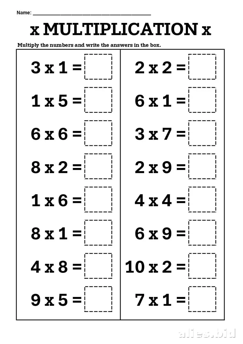 Free Printable Multiplication Worksheet For Beginners #5