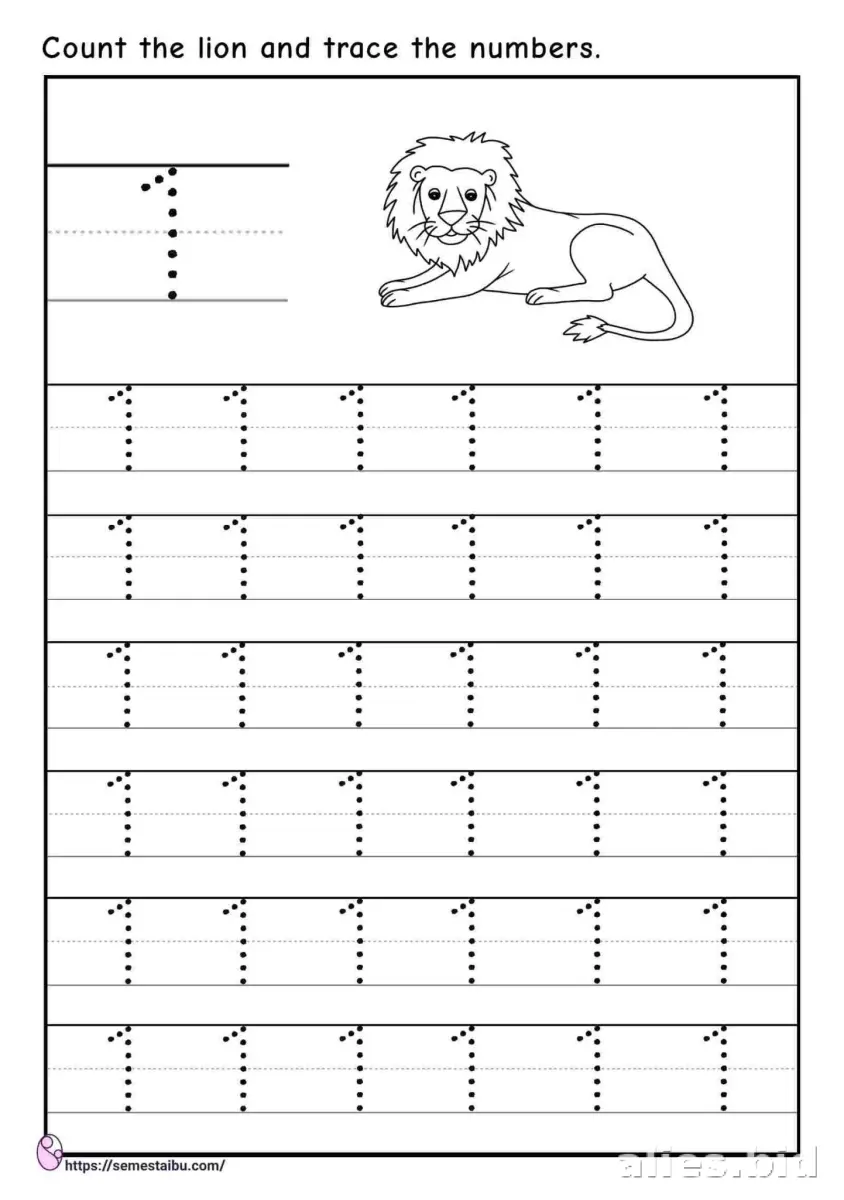 Number Tracing Worksheets 1-20 Printable #5