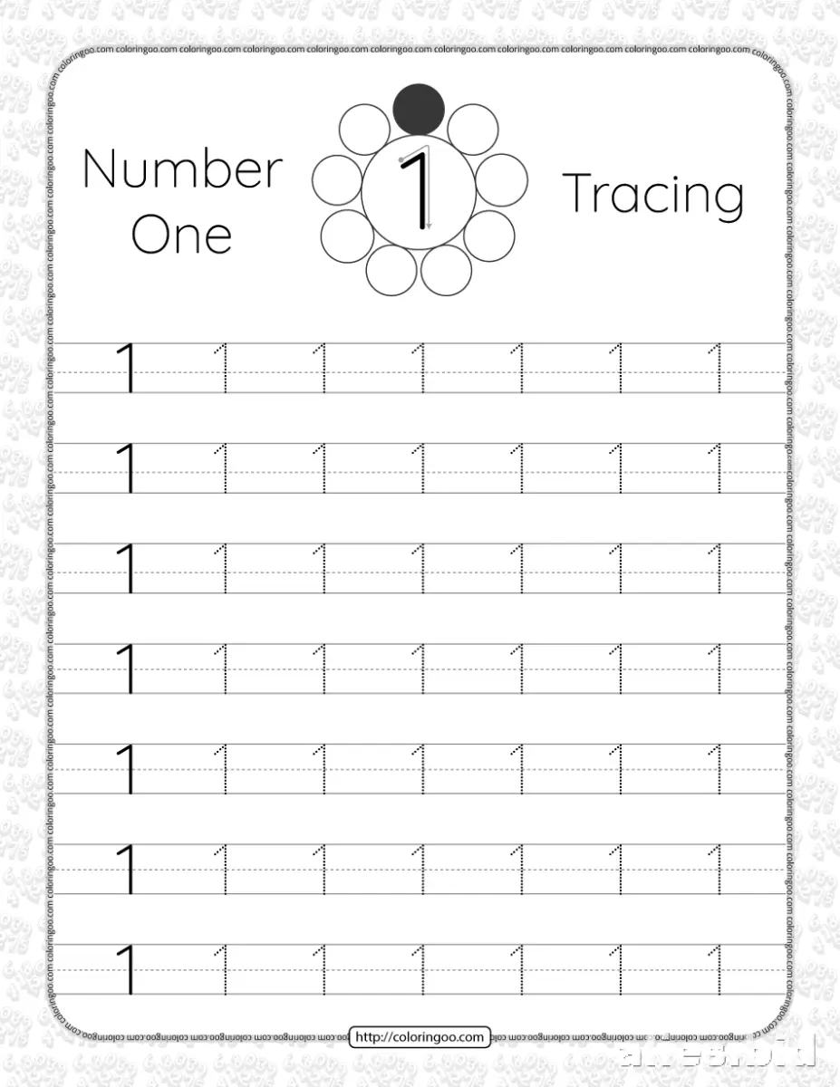 Number Tracing Worksheets 1-20 Printable #11