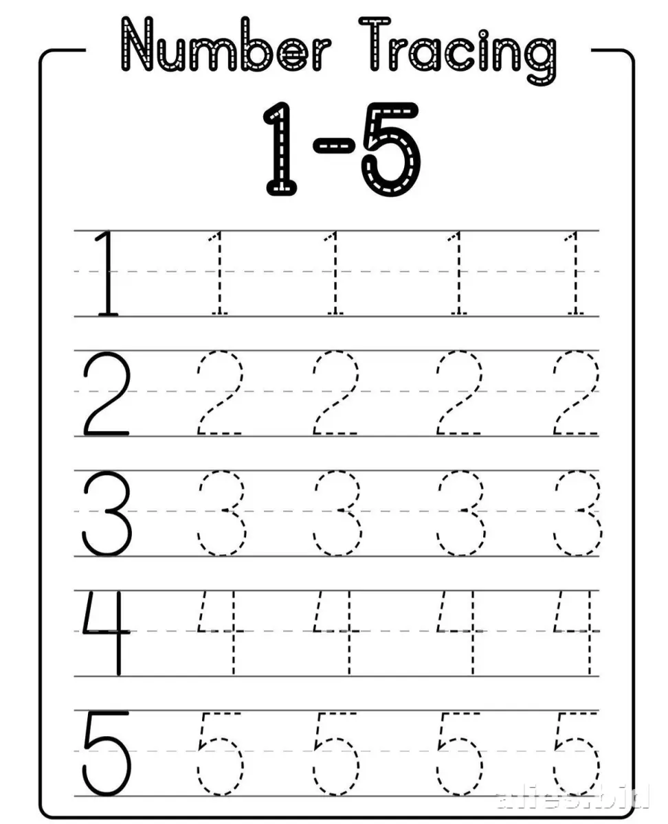 Number Tracing Worksheets 1-20 Printable #4