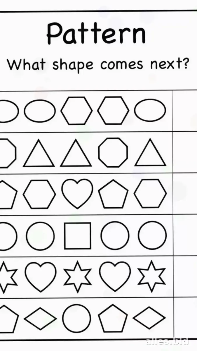 Free Printable Pattern Activity Sheet For Kids Worksheet #8