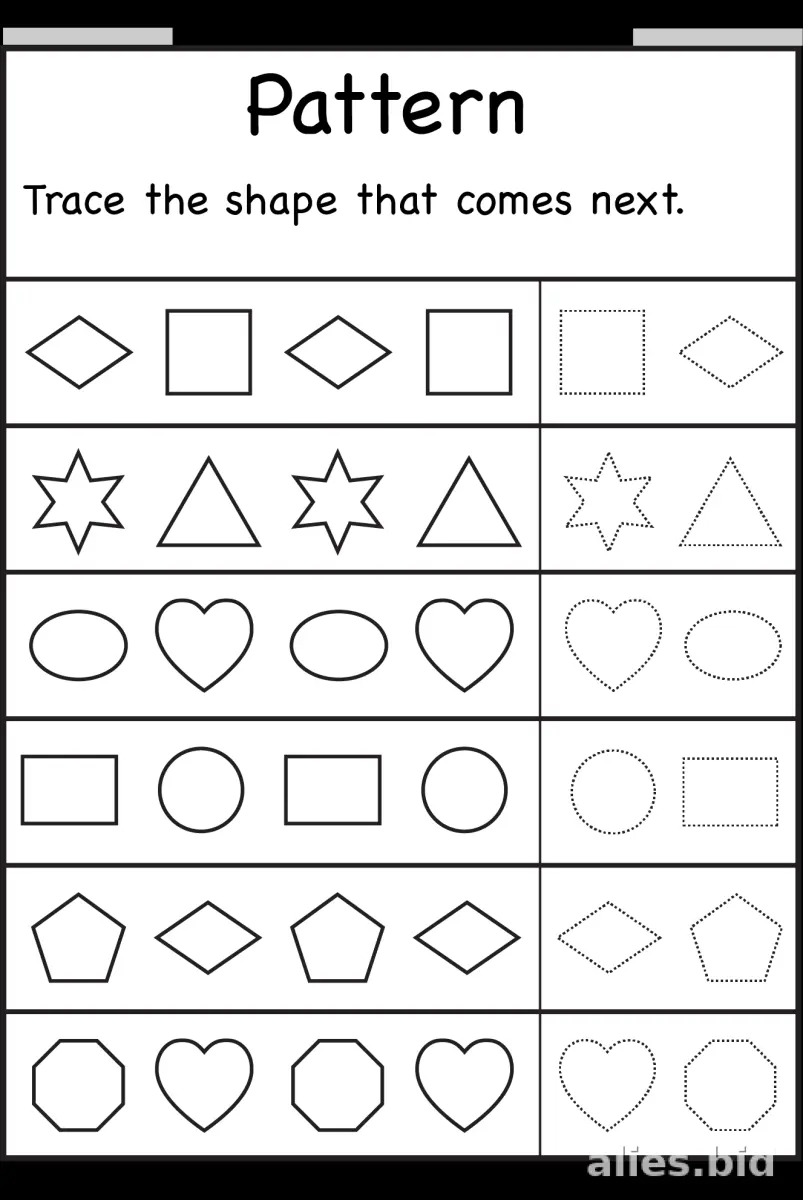 Free Printable Pattern Activity Sheet For Kids Worksheet #2