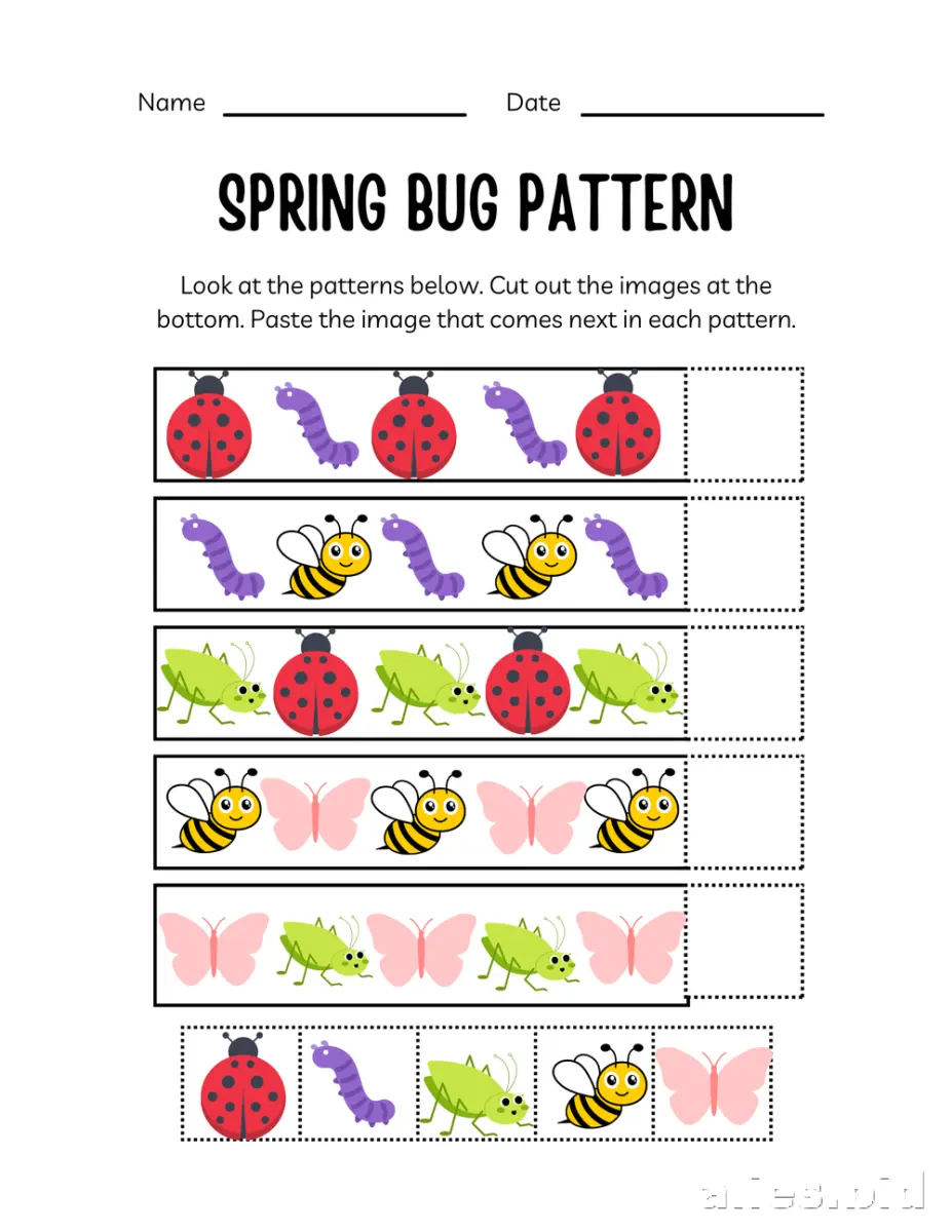 Free Printable Pattern Activity Sheet For Kids Worksheet #3