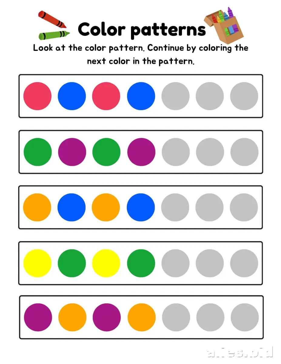 Free Printable Pattern Activity Sheet For Kids Worksheet #13