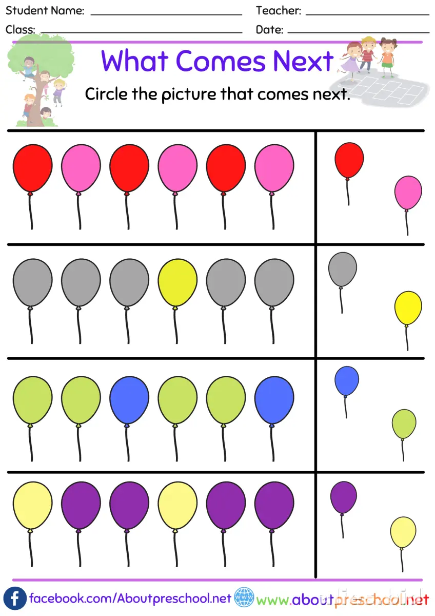 Patterns Worksheet For Preschool Printable #2