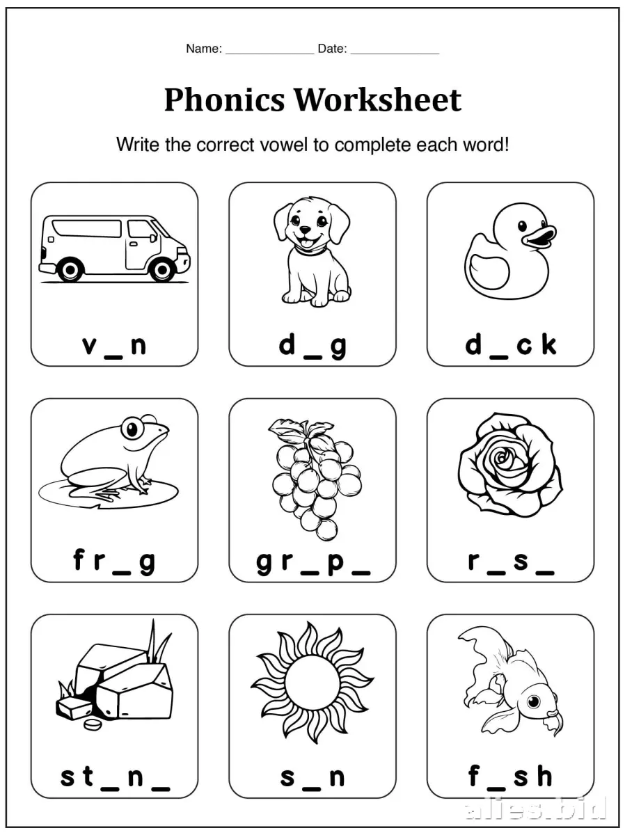 Free Printable Phonics Worksheets For Kids Free Print #3