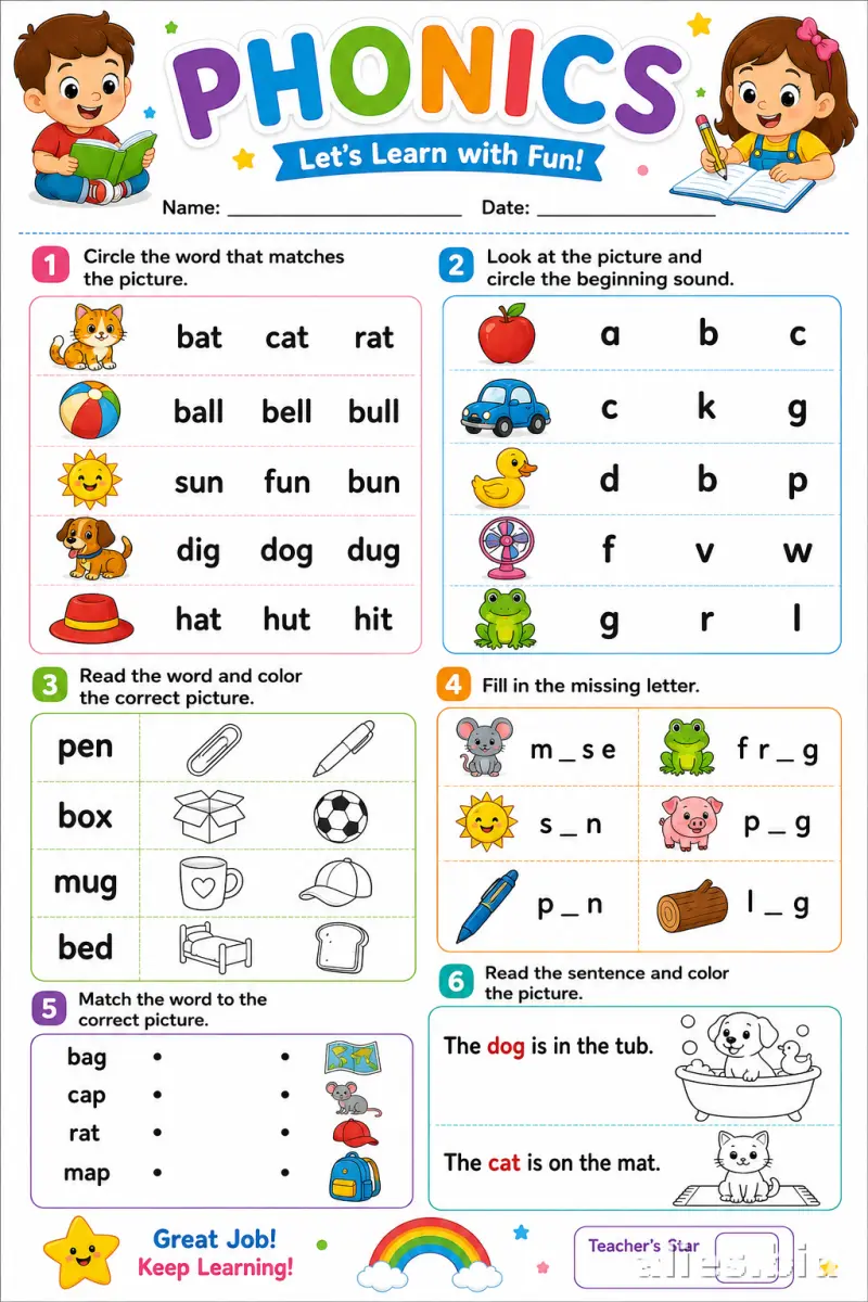 Phonics Worksheets Free Printable For Preschool #9