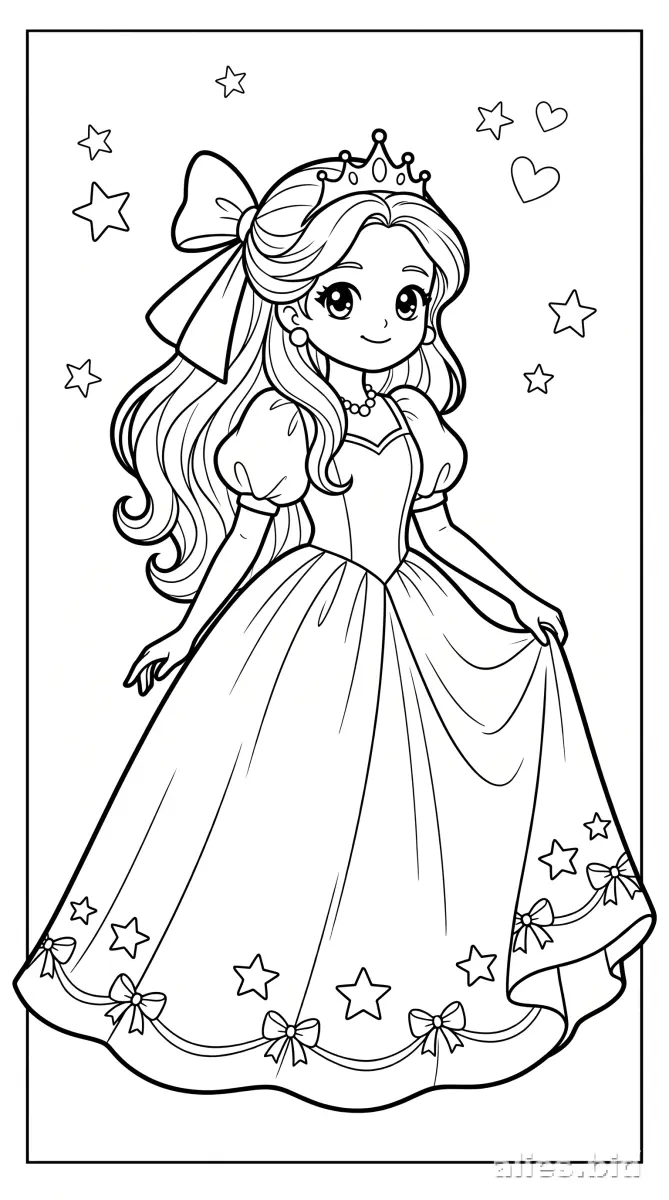 Free Printable Princess Coloring Pages For Toddlers Worksheet #4