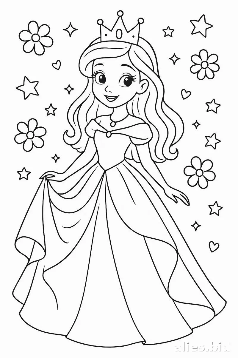 Free Printable Princess Coloring Pages For Toddlers Worksheet #11