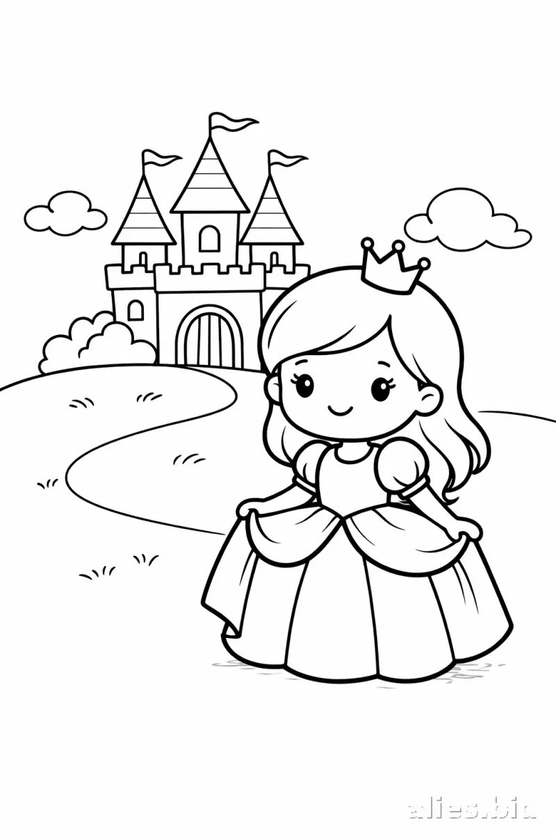 Free Printable Princess Coloring Pages For Toddlers Worksheet #14