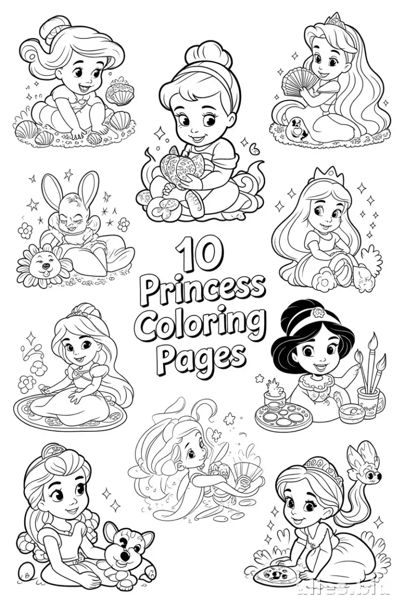 Free Printable Princess Coloring Pages For Toddlers Worksheet #15
