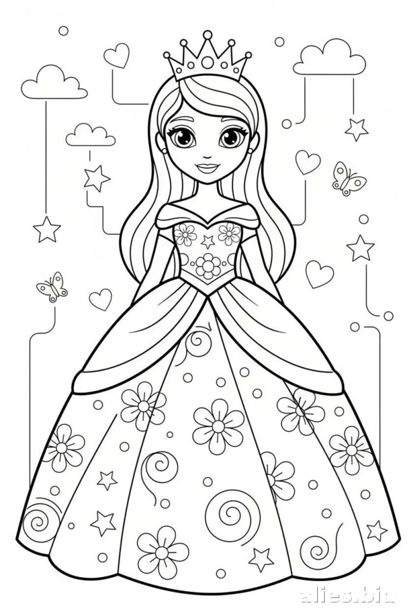 Free Printable Princess Coloring Pages For Toddlers Worksheet #18