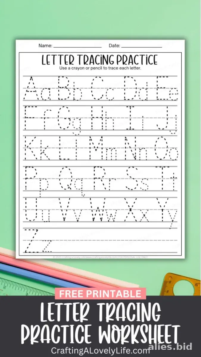 Printable Tracing Letters Worksheet For Preschoolers #4