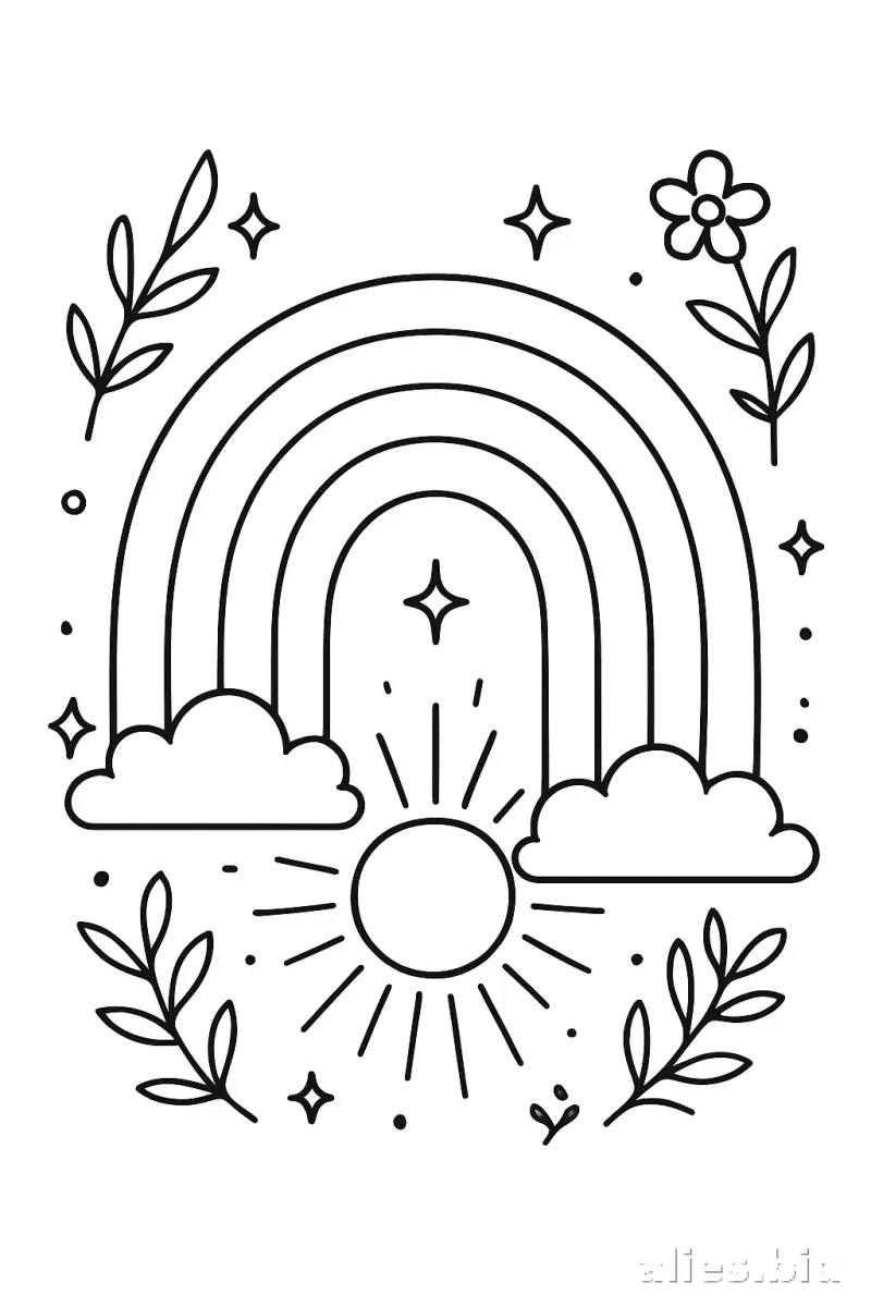 Free Printable Rainbow Coloring Pages Free Print Worksheet #2
