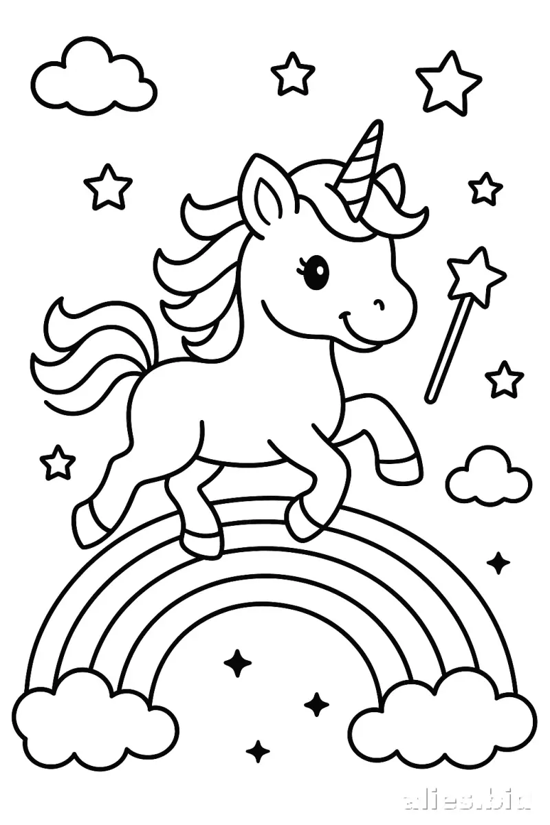 Free Printable Rainbow Coloring Pages Free Print Worksheet #16