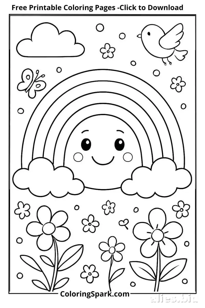 Free Printable Rainbow Coloring Pages Free Print Worksheet #20