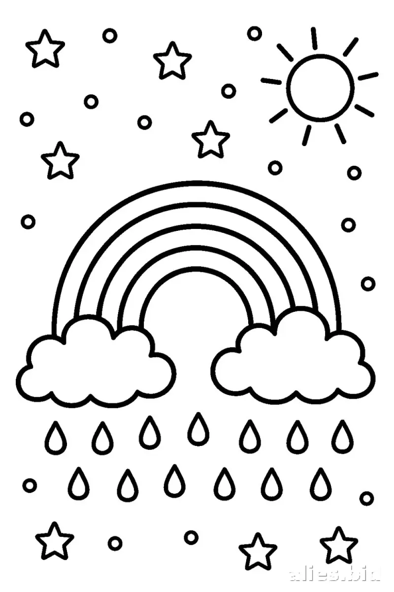 Free Printable Rainbow Coloring Pages Free Print Worksheet #21