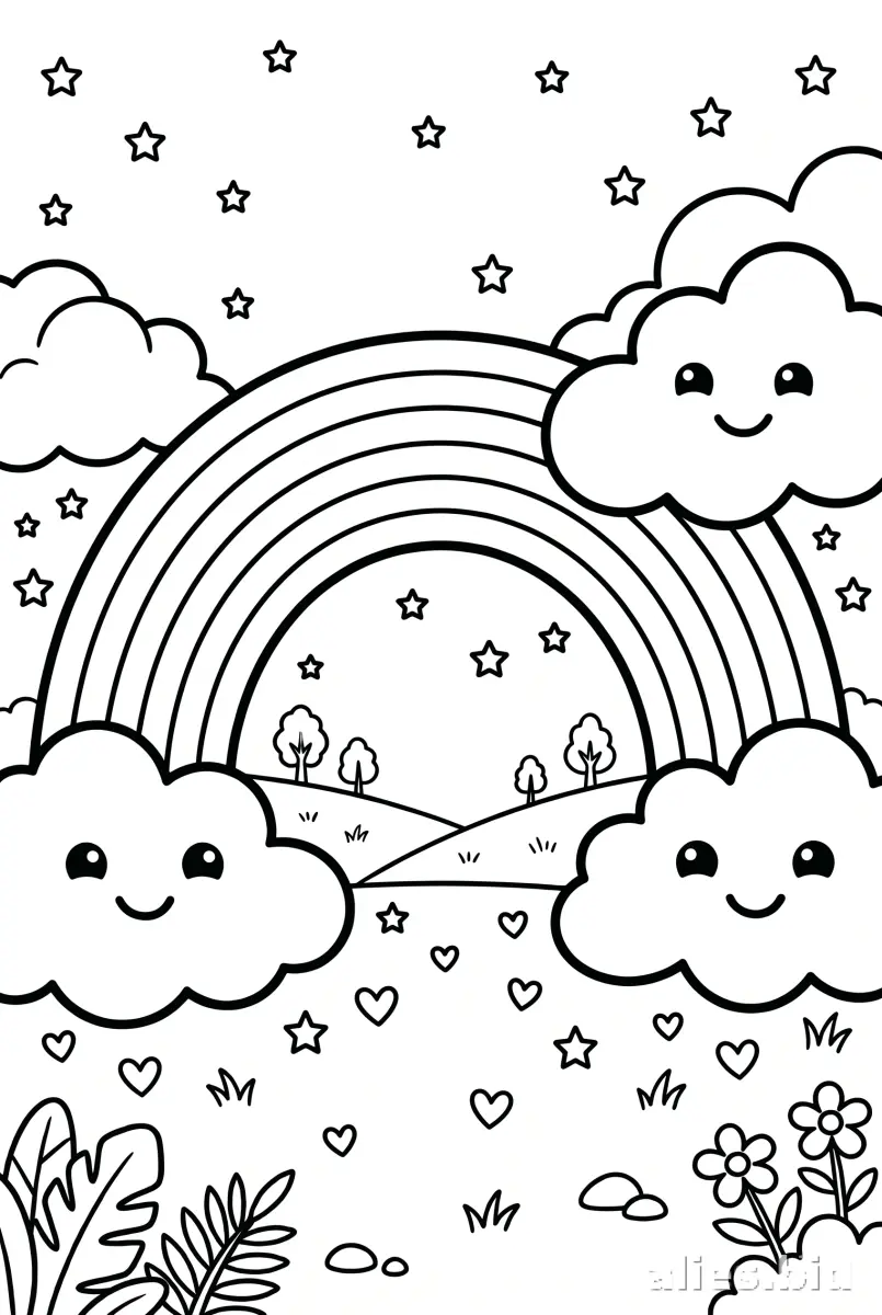 Free Printable Rainbow Coloring Pages Free Print Worksheet #10