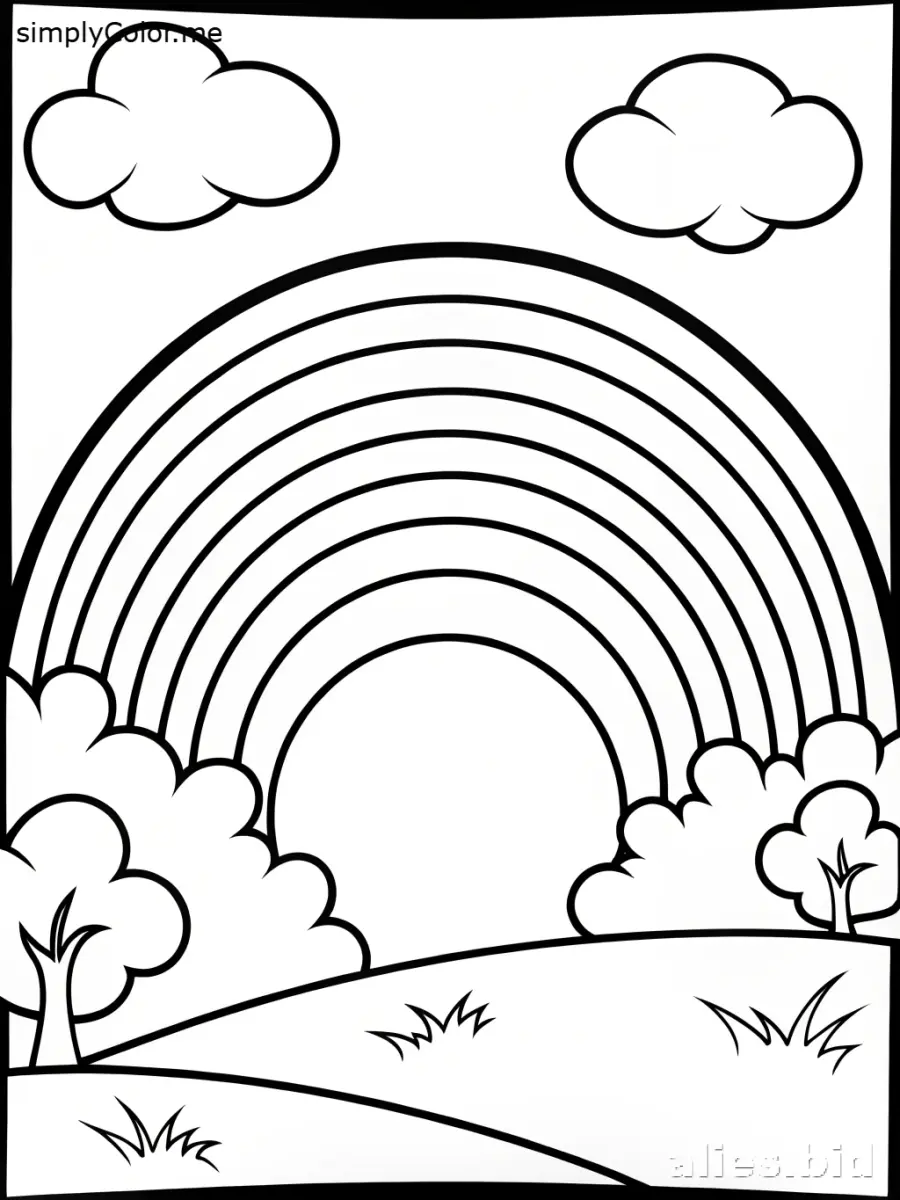 Free Printable Rainbow Coloring Pages Free Print Worksheet #11